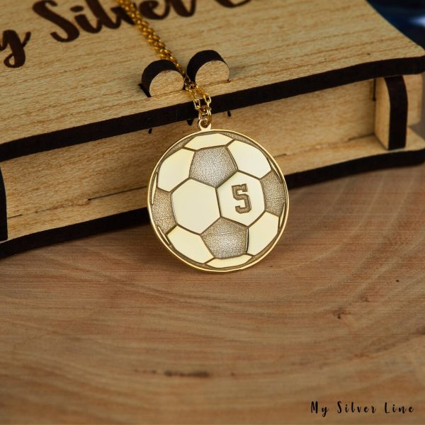 Soccer 5 Gold plated Necklace - Image 2